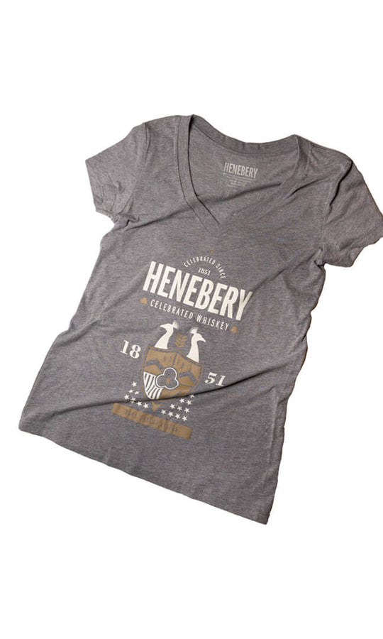 Henebery Short Sleeve Womans V-neck - Heather Gray